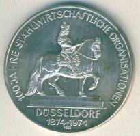 NSZK 1974. "Nemzetközi Vas és Acél Intézet, München-100 éves az Acélgazdasági Szervezet, Düsseldorf" Ag emlékérem 25g T:BU