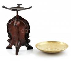 Antik német Family Scales Gloria dekoratív háztartási mérleg réz mérőtálkával. A zománc táblán a köv...