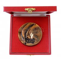 DN "KISZ / A KISZ falusi munkájának támogatásáért" Br emlékérem, eredeti tokban (74mm) T:1...