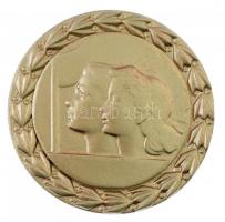 1980. "Az úttörőkért - Az úttörő sportért 1980" kétoldalas aranyozott fém érem eredeti tokban (52mm) T:1