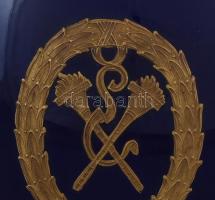 Epiag Pirkenhammer fedeles díszváza, kobaltkékkel festett porcelán, plasztikus arannyal díszítve, ko...