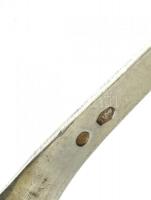 Ezüst(Ag) angol vágott fazonú mokkás kanál, jelzett, 4 db, h: 10,5 cm, nettó: 49 g