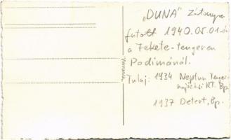 1940 "DUNA" kétcsavaros folyam-tengeri áruszállító gőzhajó Budapest-Alexandria úton általá...