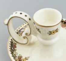 Zsolnay Sissy mintás gyertyatartó pár, kézzel festett, jelzett, hibátlan, d: 12 cm