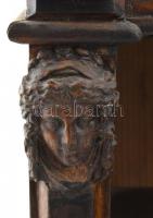 Szekrényke - mesterremek
magyar, 19. sz. vége, fenyőfa alapon diófa borítással, faragott díszítésse...