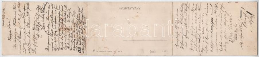 1912 Brassó, Kronstadt, Brasov; 3 részes kihajtható panorámalap / 3-tiled folding panormacard