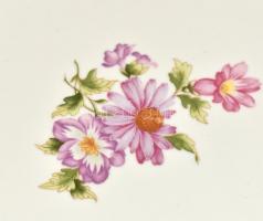 Hollóházi virágos tálca. Kézzel festett, jelzett, hibátlan. 32x39 cm