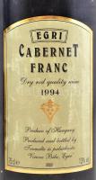 1994 Vincze Béla, Egri Cabernet franc 1994 bontatlan palack nemzetközi díjnyertes vörösbor.Jól tárol...