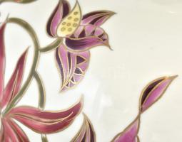 Zsolnay orchidea mintás fedeles váza. Kézzel festett, jelzett, hibátlan m: 36 cm, d: 26 cm