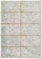cca 1890 Zombor és környéke vászon térkép / map on canvas 57x40 cm