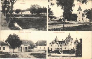 Immendorf, Gasthaus, Kirche mit Schule,Schmids Handlung, Schloss / restaurant, church, school, shop, castle