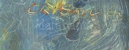 Crisan jelzéssel: Kisfiú portréja. Olaj, farost, jelzett. Üvegezett, kissé sérült fa keretben, 60×50...