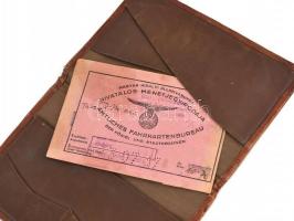 1937 IBUSZ utazási jegy IBUSZ-os bőrtokban.
