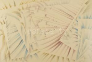 Ruzicskay jelzéssel: Struktúrák. Színes ceruza, papír. Üvegezett fa keretben. 50×70 cm