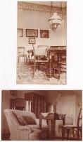 1912 Komárom, Komárnó; Kothny család lakás belsők, szobák / house interior, rooms - 2 db régi fotó / 2 photos
