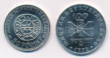 1972. 50Ft Ag + 100Ft Ag "Szent István" pár T:BU 
Adamo EM38; EM39