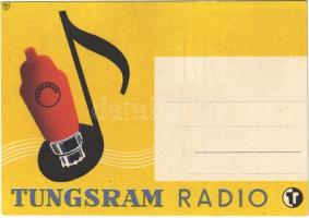 Tungsram Radio reklám / Hungarian light bulb advertisement postcard s: Macskássy (15,1 x 10,1 cm)