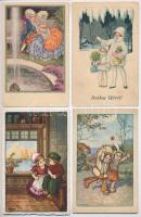 4 db RÉGI motívum képeslap: olasz művészlapok A. Bertiglia szignóval / 4 pre-1945 motive postcards: Italian art postcards, signed by A. Bertiglia