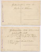 1920 Békéscsaba - 2 db régi fotólap birkózókról (hátoldalon nevekkel); Róna Károly fényképész / 2 pr...