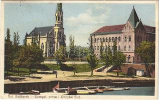 1928 Nagybecskerek, Zrenjanin, Veliki Beckerek; Evangélikus templom és törvényszék / crkva i okruzni sud / church and district court