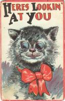1911 Heres Lookin At You Cat art postcard. Series No. 99. (EM)