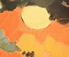 Batári László (1920-1997): Egy délután Vaján. Olaj, vászon. Jelzett. Kissé kopott fa keretben, 110×1...