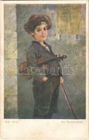 Der Bettelmusikant / Judaica art postcard. W.R.B. & Co. Galerie Wiener Künstler Nr. 803. s: Jos. Süss (fl)