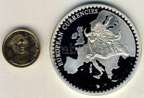 Görögország 1992. "Európai valuták-Akropolisz" dekoratív Ag emlékérem 51g, benne aranyozot...