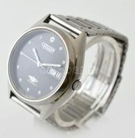 Citizen automata férfi karóra, fém szíjjal, működő, jó állapotban d: 34 mm