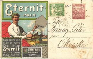 1924 Eternit-Pala. Hatschek Lajos Eternit-Művek reklámlapja. Budapest VI. Andrássy út 33. / Hungarian roof tile advertisement card. litho (EB)