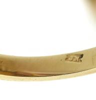 14K Arany (Au) Gyűrű, benne Ausztria 1915. Dukát Au "Ferenc József" utánveret foglalattal....