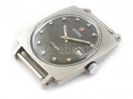 Roamer Stingray kézi felhúzós fém tokos karóra, dátum kijelzés. Működő, jó állapotban 34x35 mm