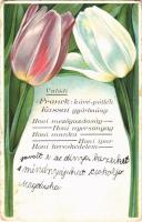 Kassa, Kosice; Franck kávé-pótlék tulipános hazafias reklámlapja / Franck coffee-substitute advertisement, tulip patriotic litho (kopott sarkak / worn corners)