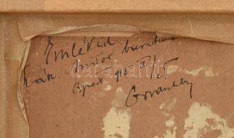 Olvashatatlan (Orván?) jelzéssel: Tabán, 1915. Olaj, karton. Hátoldalán korabeli autográf felirattal...
