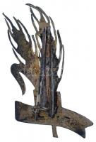 ~1930. "Magyar Királyi Téli Gazda Tanfolyam" zománcozott fém jelvény (25x45mm) T:1-