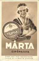 1932 Magyar Asphalt rt. Márta cipőpaszta reklámlapja / Hungarian shoeblack advertisement card (EK)