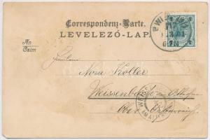 1901 Zoug, Zug; Souvenir Suchard Lait Condense / Swiss condensed milk advertisement card. Art Nouvea...