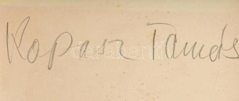 Kopasz Tamás (1958- ): Halálsárga. Olaj, papír, jelzett a hátoldalán, fa keretben, 29×21 cm