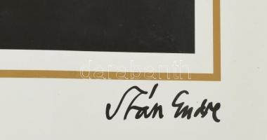 Szász Endre (1926-2003): Női arc. Ofszet, papír. Jelzett a nyomaton. 52x48 cm