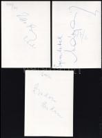 cca 1974 Színészportrék, az ábrázolt személyek aláírásával: Harkányi Endre (682), ifj. Patkó István ...