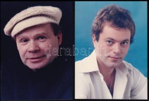 cca 1974 Színészportrék, az ábrázolt személyek aláírásával: Harkányi Endre (682), ifj. Patkó István ...