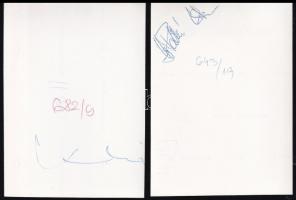 cca 1974 Színészportrék, az ábrázolt személyek aláírásával: Harkányi Endre (682), ifj. Patkó István ...