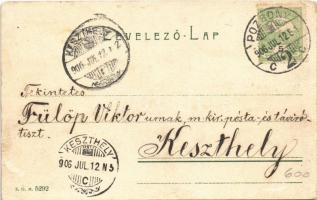 1906 Pozsony, Pressburg, Bratislava; Staatsbahnhof / Főpályaudvar, vasútállomás, vonat, gőzmozdony /...