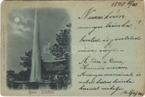 1898 Ránkfüred, Ránkherlány, Herlany; Ránki szökőkút (gejzír). Varga Bertalan kiadása / Herliansky gejzír / cold water geyser, fountain (EM)