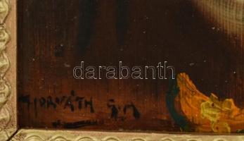 Horváth G. Andor (1876-1966): Pipázó. Olaj, karton. Jelzett. Díszes blondel keretben, 18×13 cm