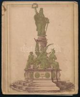 cca 1880 Arad litografált leporelló, 16 képpel, kis papírhiány, hátsó borító nélkül Vasútállomás, lövölde, stb