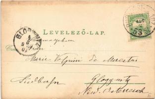 1904 Szentgotthárd, Bujatti testvérek selyemgyára. photo + "BUDAPEST-GRÁCZ 53. SZ" vasúti ...