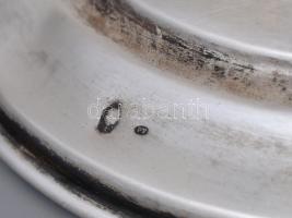 Ezüst (Ag) talpú, nagyméretű, kristály váza. Jelzett, apró horpadások, mini csorbák. m:23cm