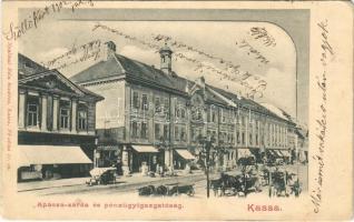 1902 Kassa, Kosice; Apáca zárda és pénzügyigazgatóság, piac, Klein Lajos üzlete. Nyulászi Béla 12. / street, nunnery, financial directorate, market, shops