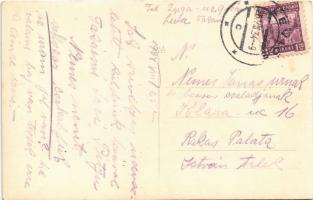 1934 Léva, Levice; Stefanikov pomnik / M.R. Stefánik szobor, Szenessy vendéglő, Iványi András üzlete...